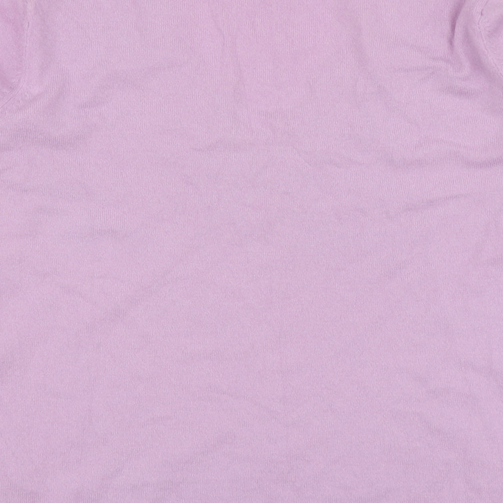 M&S Womens Purple V-Neck Viscose Pullover Jumper Size 12