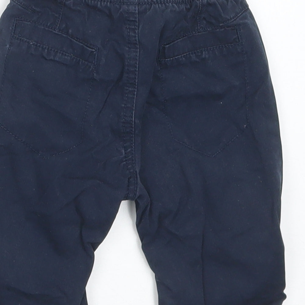 NEXT Boys Blue Cotton Cargo Trousers Size 3-6 Months
