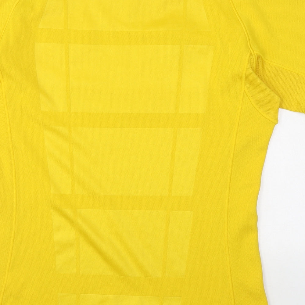 Wallabies Womens Yellow Polyester Basic T-Shirt Size S Round Neck Pullover