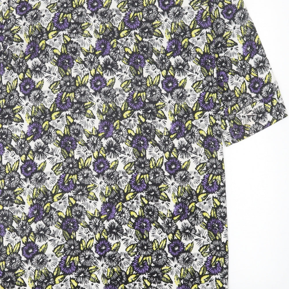 NEXT Womens Multicoloured Floral Polyester A-Line Size 10 V-Neck Pullover