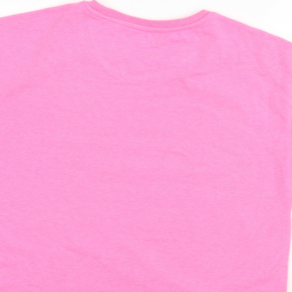 NEXT Girls Pink Polyester Pullover T-Shirt Size 9 Years Crew Neck Pullover - Unicorn