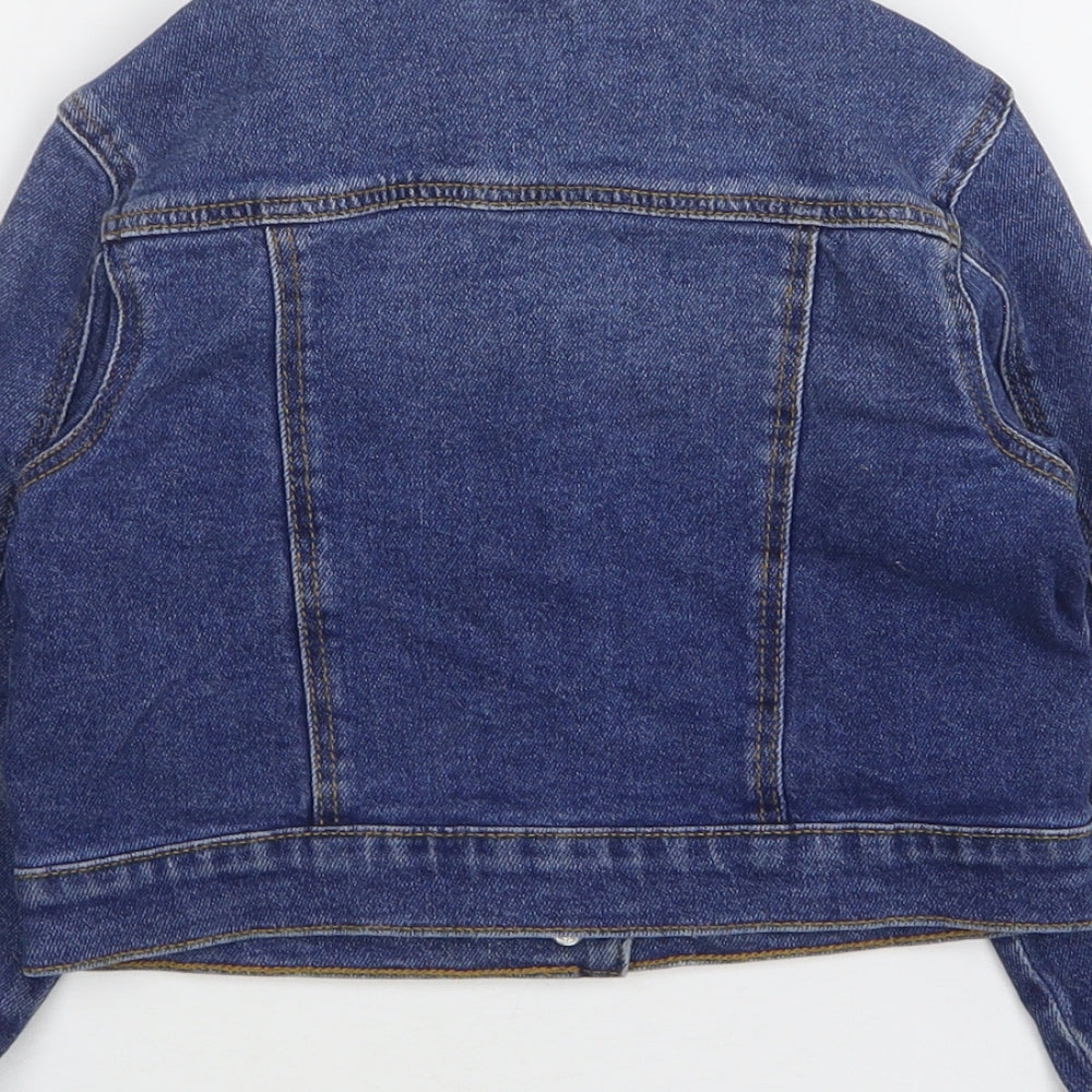 Denim & Co. Girls Blue Jacket Size 4-5 Years