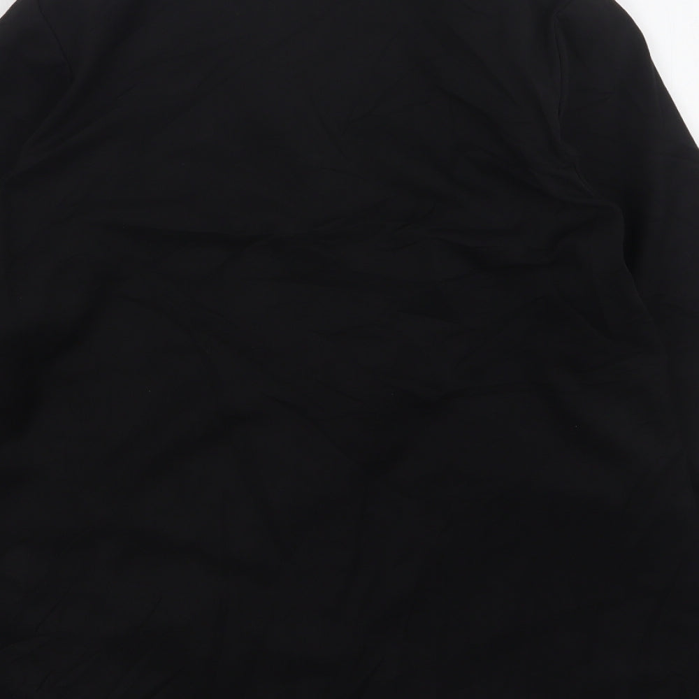 H&M Womens Black Polyester Jacket Suit Jacket Size 14