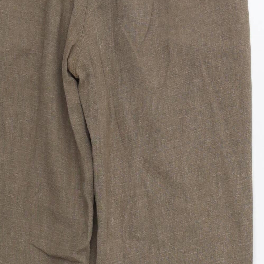 Rohan Womens Brown Linen Trousers Size 8 L29 in Regular Button