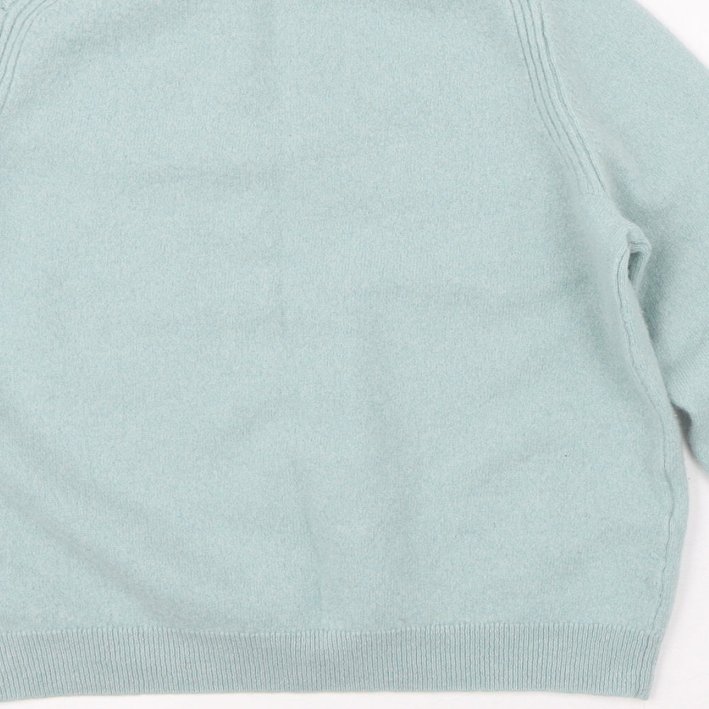 MNG Womens Green Crew Neck Cashmere Pullover Jumper Size S