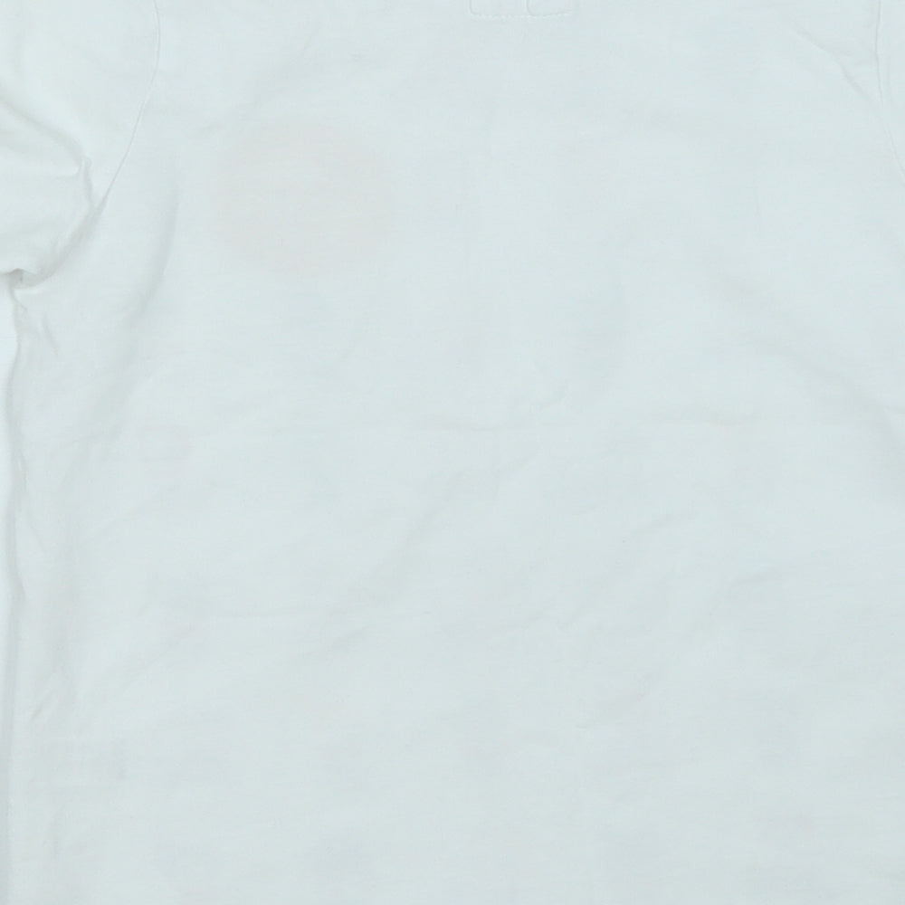 sport relief Boys White Geometric Cotton Basic T-Shirt Size 5-6 Years Round Neck