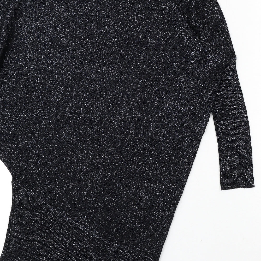 Zara Womens Blue Round Neck Viscose Pullover Jumper Size S