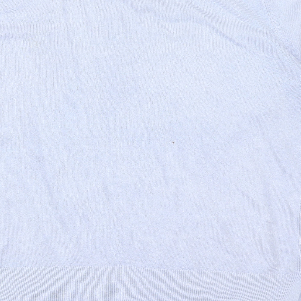 Marks and Spencer Womens Blue Crew Neck Acrylic Pullover Jumper Size 14