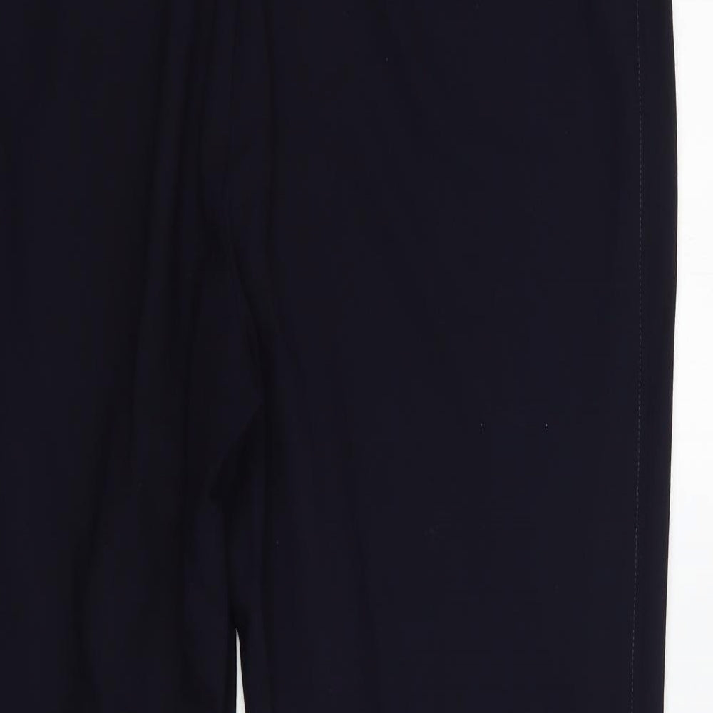 Marks and Spencer Womens Blue Polyester Dress Pants Trousers Size 18 L27 in Regular Zip