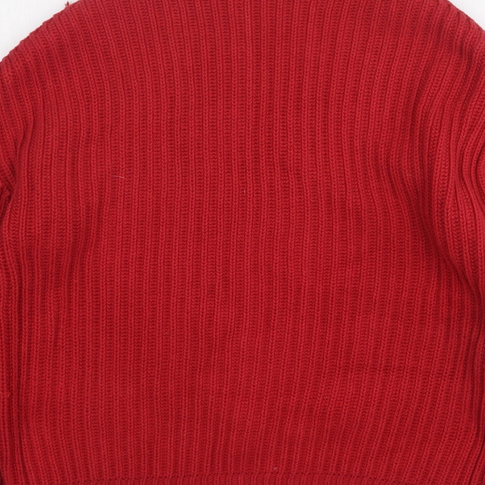 Gap Womens Red High Neck Cotton Pullover Jumper Size S