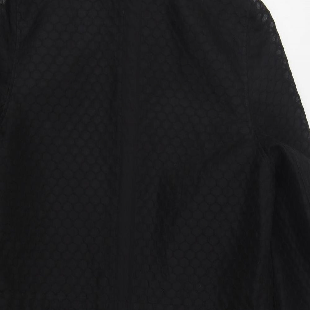 Dunnes Womens Black Geometric Jacket Coat Size 12 Zip