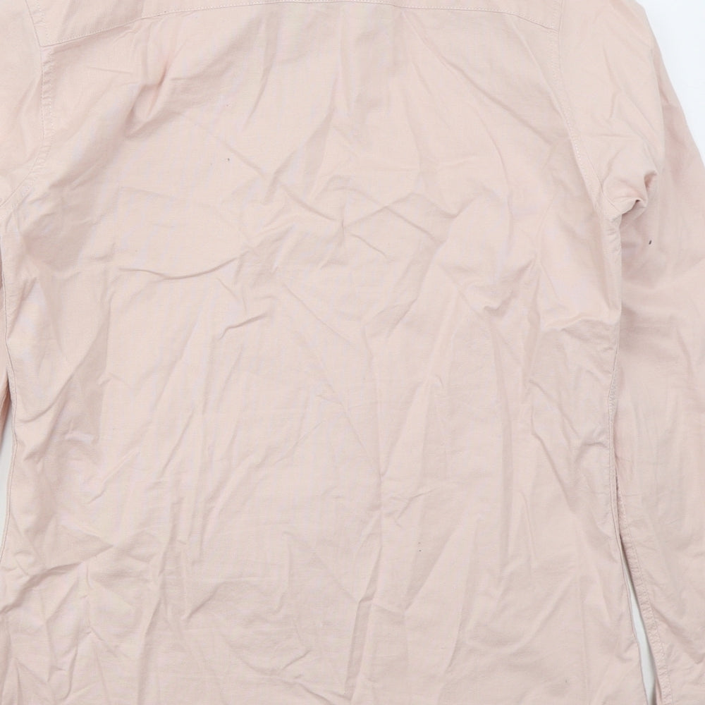 Topman Mens Pink Cotton Button-Up Size M Collared Button