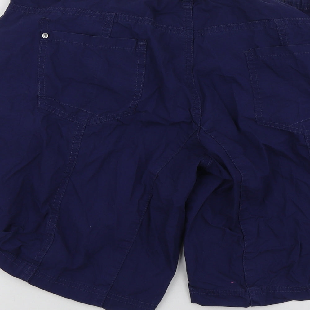Dunnes Stores Womens Blue Cotton Bermuda Shorts Size 10 L15 in Regular