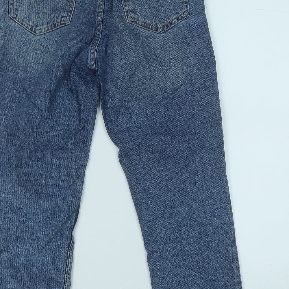Topshop Womens Blue Cotton Straight Jeans Size 25 in L30 in Regular