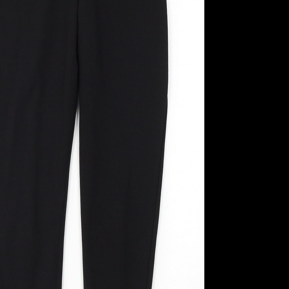 PRETTYLITTLETHING Womens Black Polyester Trousers Size 8 L23 in Regular