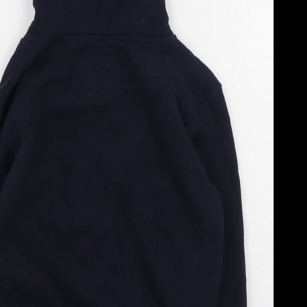 MALIKA Boys Blue Round Neck Cotton Full Zip Jumper Size 5-6 Years