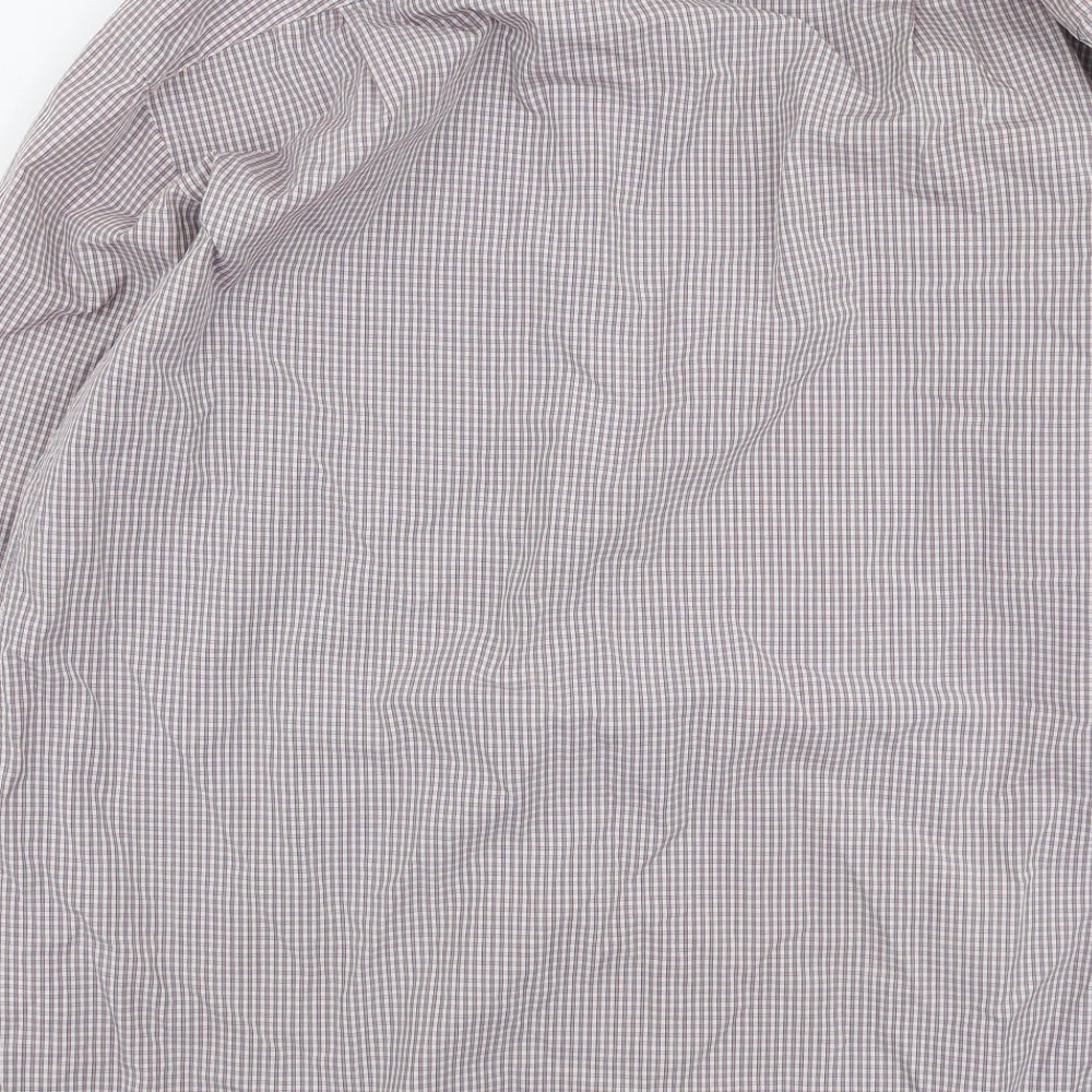 Savile Row Mens Multicoloured Plaid Cotton Button-Up Size 42 Collared