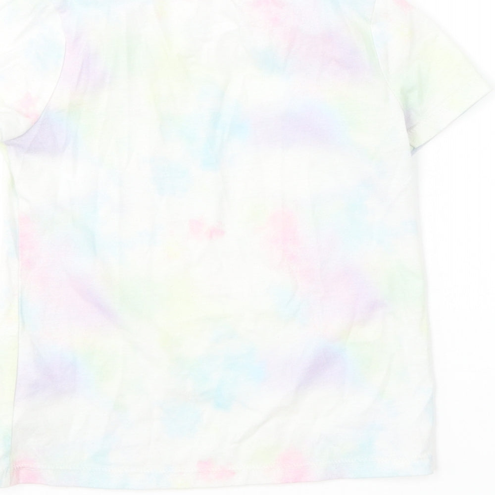 F&F Girls Multicoloured Polyester Basic T-Shirt Size 5-6 Years Round Neck