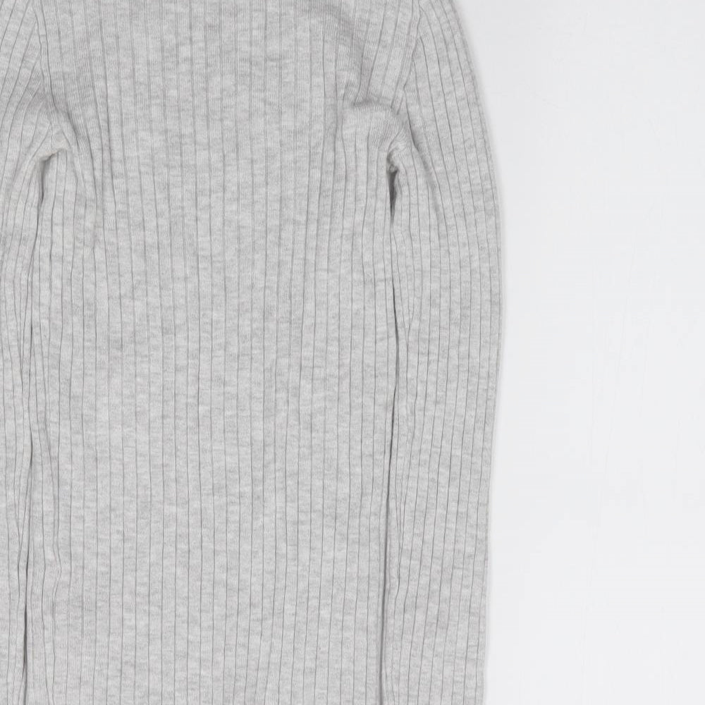 Primark Girls Grey Roll Neck Viscose Pullover Jumper Size 10-11 Years Pullover - Ribbed