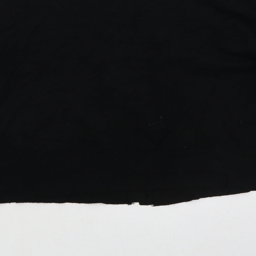 Zara Womens Black Boat Neck Viscose Cardigan Jumper Size S