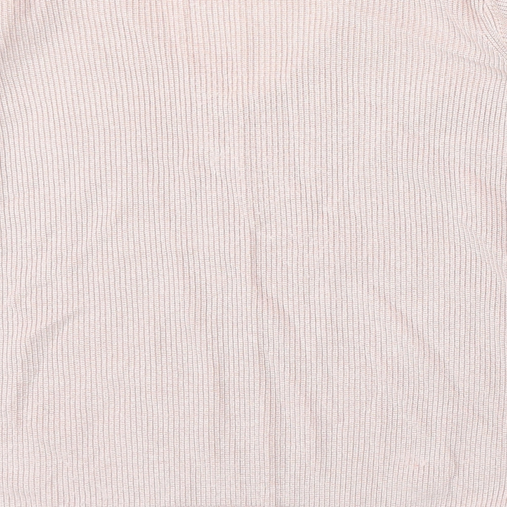 Marks and Spencer Womens Pink V-Neck Viscose Pullover Jumper Size 16