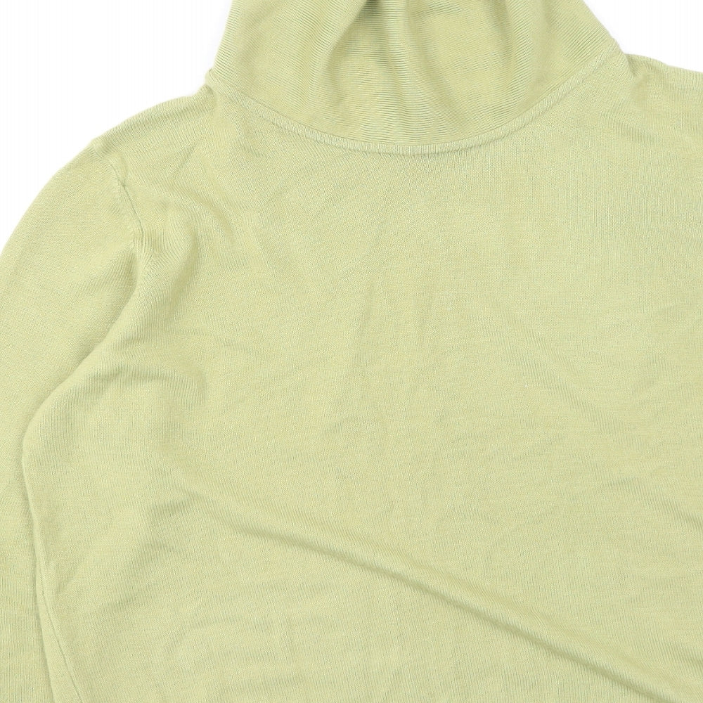 Marks and Spencer Womens Green High Neck Acrylic Pullover Jumper Size 18
