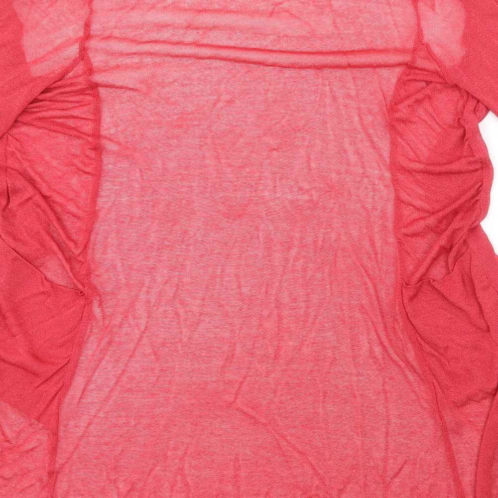Aria Womens Red V-Neck Viscose Cardigan Jumper Size 12