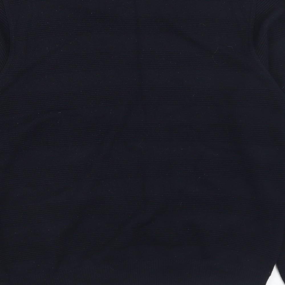 Marks and Spencer Mens Blue V-Neck Acrylic Pullover Jumper Size S