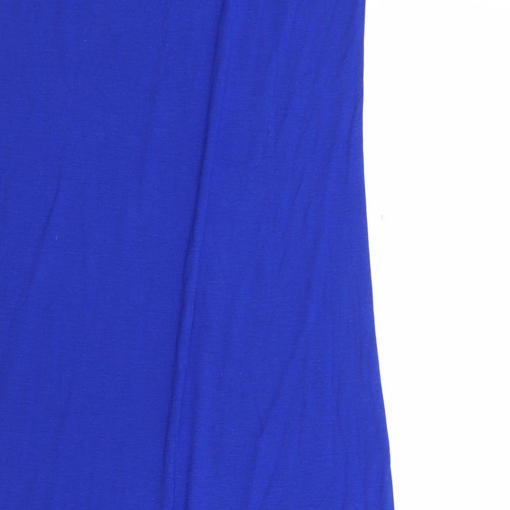 Style Womens Blue Viscose Bodycon Size S Off the Shoulder Pullover