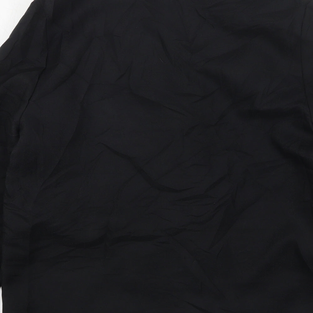 Preworn Womens Black Nylon Jacket Suit Jacket Size 12