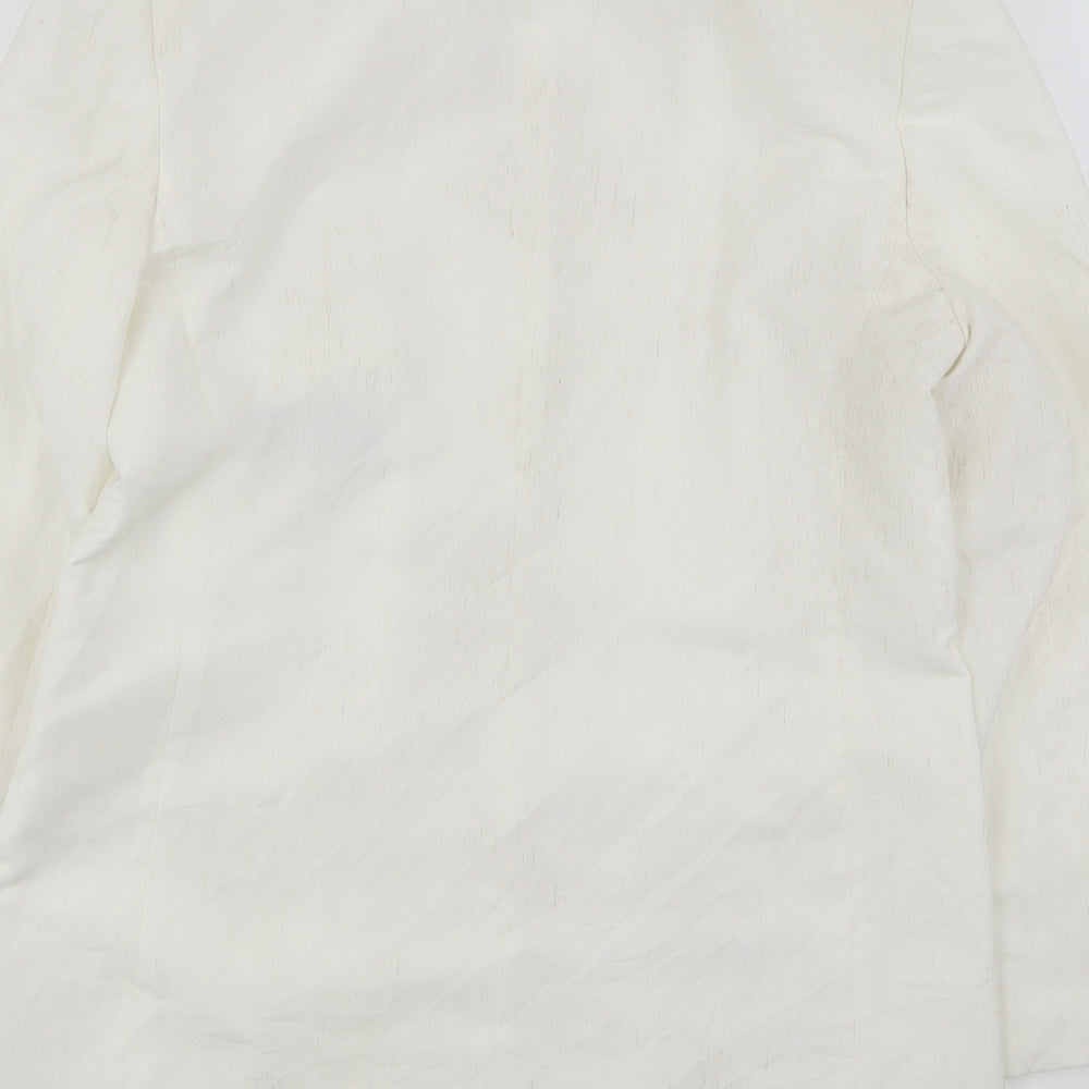 Canda Womens White Polyester Jacket Suit Jacket Size 14