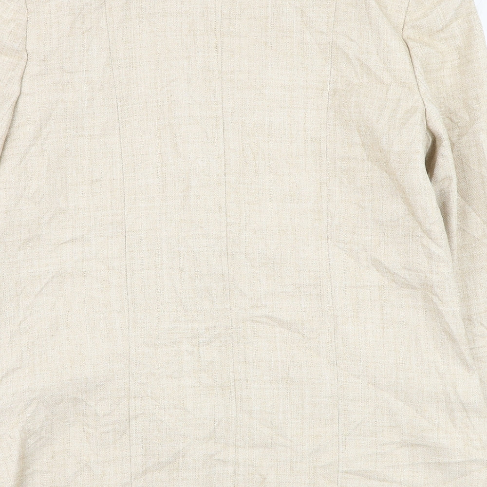 EWM Womens Beige Jacket Blazer Size 12