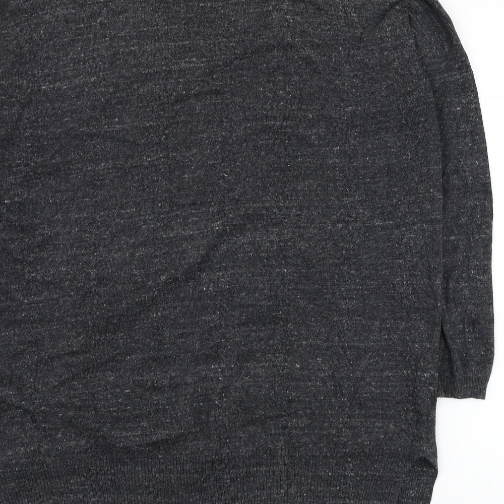 Atmosphere Womens Grey Square Neck Cotton Cardigan Jumper Size 8