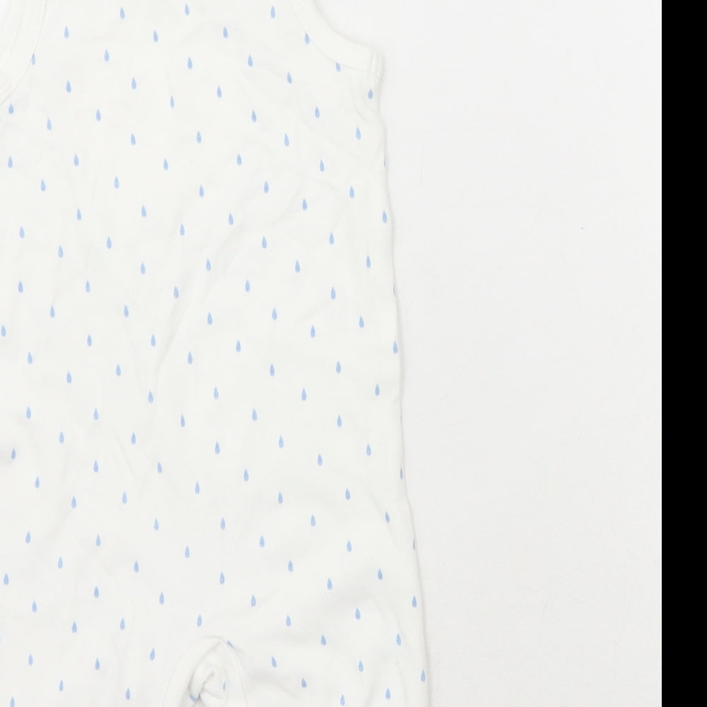 H&M Baby White 100% Cotton Babygrow One-Piece Size 3-6 Months - Start the day with a smile