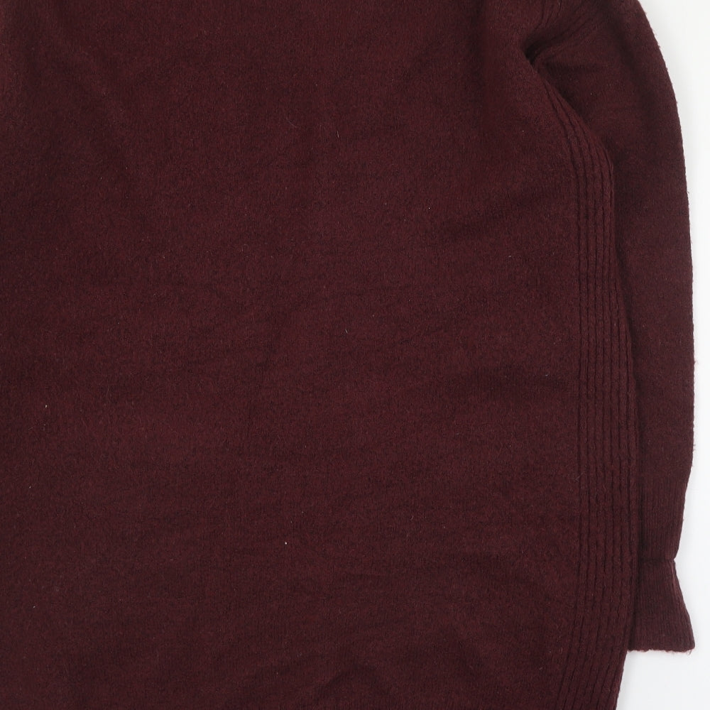 Dorothy Perkins Womens Red V-Neck Acrylic Cardigan Jumper Size S