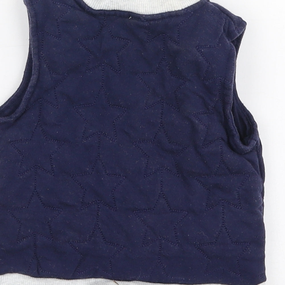 Blue Zoo Boys Blue Gilet Jacket Size 3-6 Months Snap