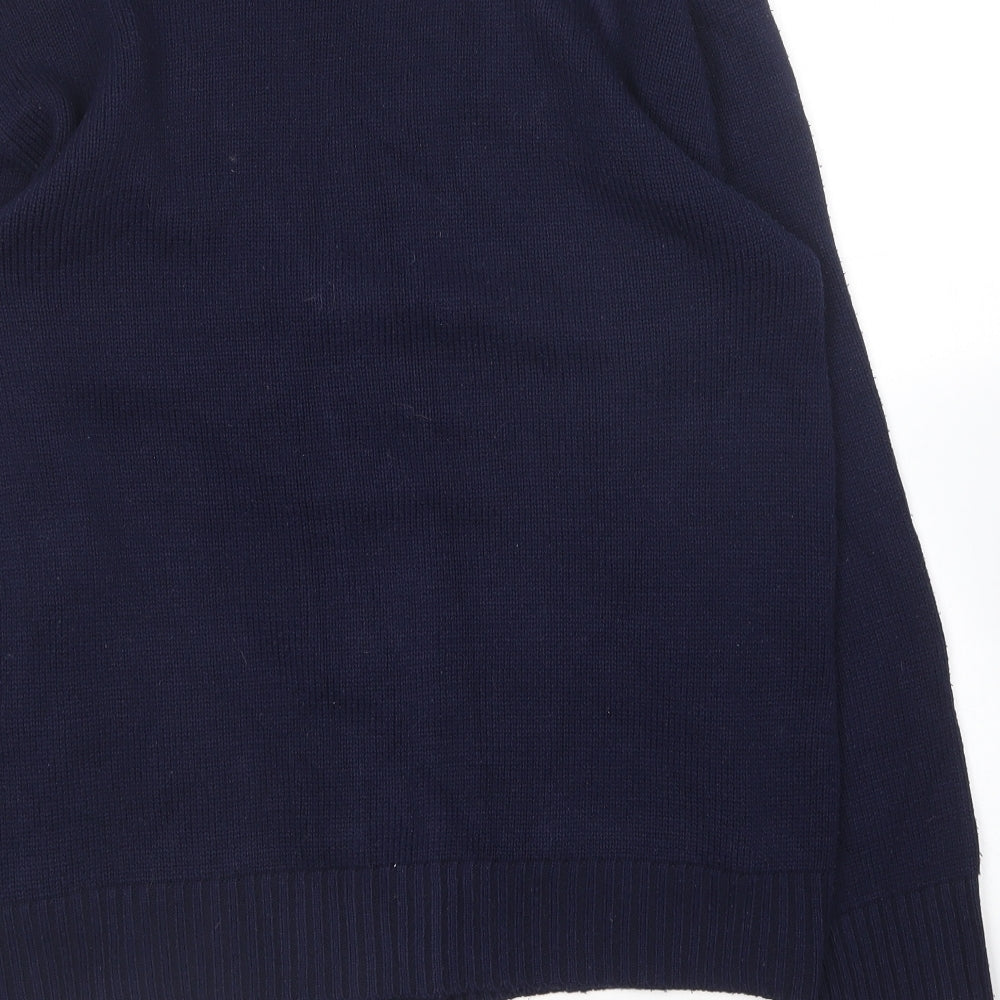Choice Collection Womens Blue V-Neck Acrylic Cardigan Jumper Size M