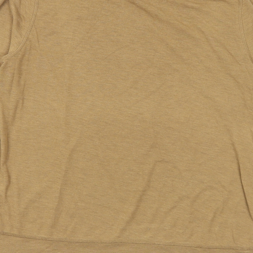 NEXT Womens Brown Polyester Basic T-Shirt Size 12 Mock Neck