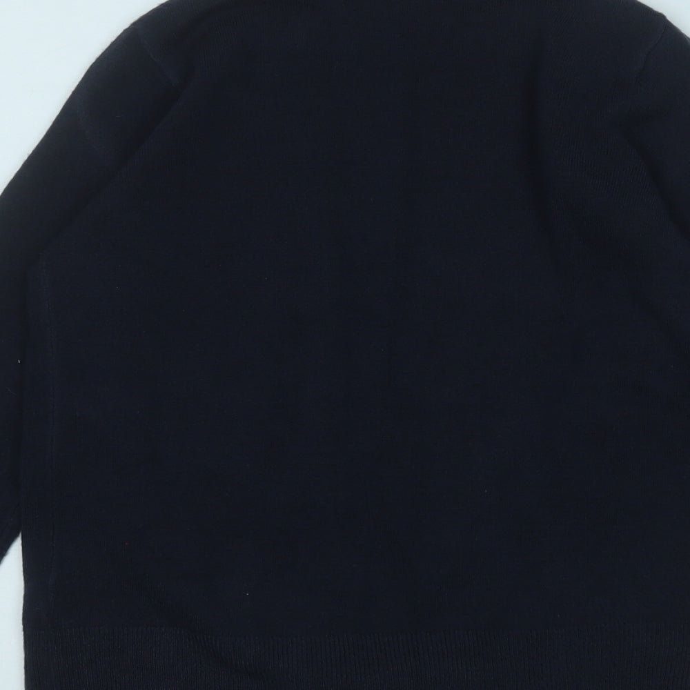 Marks and Spencer Womens Blue V-Neck Acrylic Pullover Jumper Size S