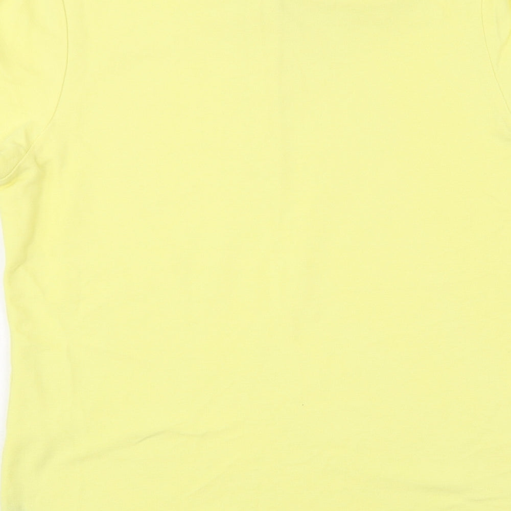 Dunnes Stores Mens Yellow Cotton Polo Size S Collared Button
