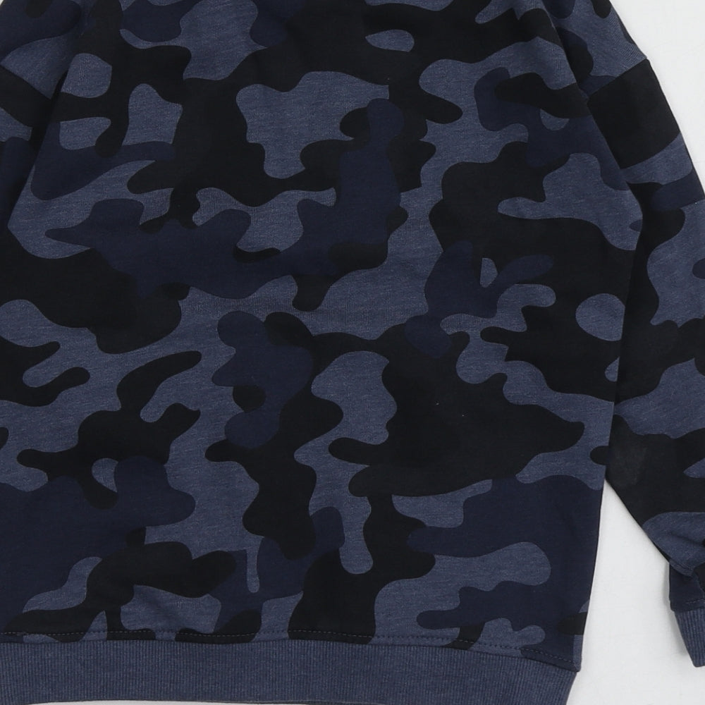 TU Boys Blue Camouflage Cotton Pullover Sweatshirt Size 8 Years