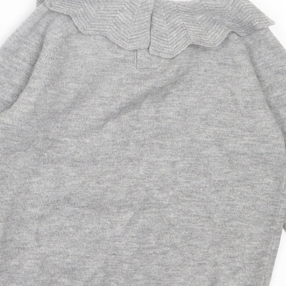 F&F Girls Grey Viscose Basic Casual Size 3-6 Months Collared Button