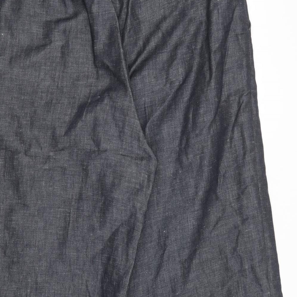 CARACTERE Womens Blue Cotton Trousers Size 14 L23 in Regular
