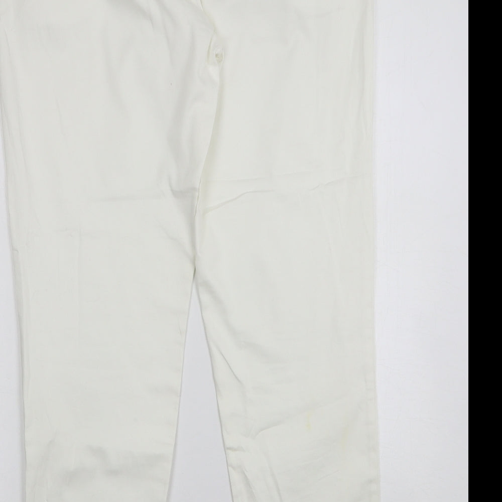 Gerard Womens White Cotton Trousers Size 14 L30 in Regular