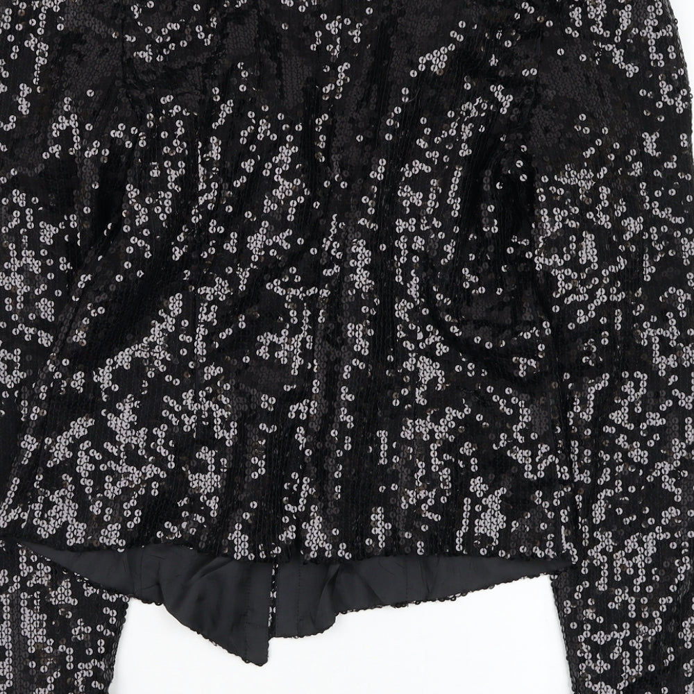 NEXT Womens Black Jacket Blazer Size 12 Hook & Loop