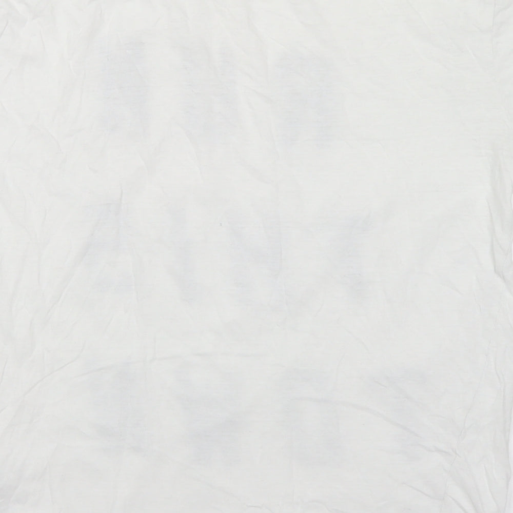 New Look Mens White Cotton T-Shirt Size S Round Neck - Run This Town