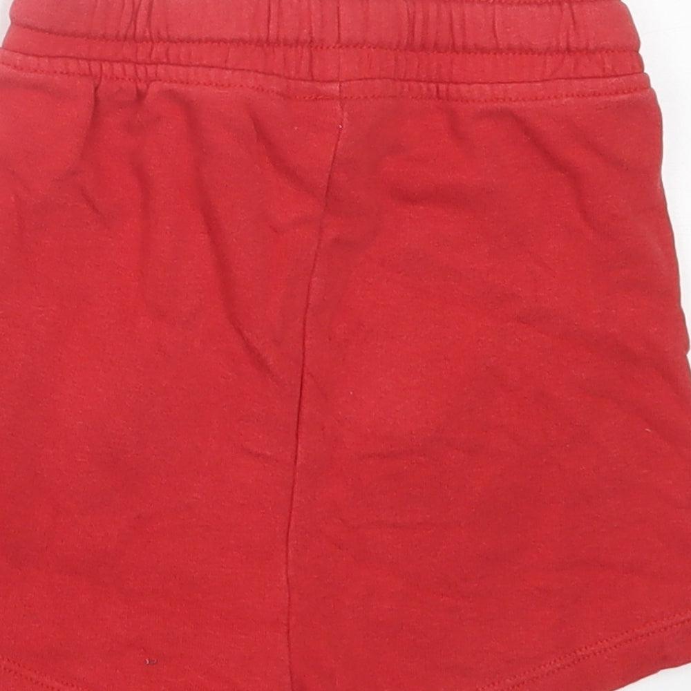George Boys Red Cotton Sweat Shorts Size 2-3 Years Regular Tie