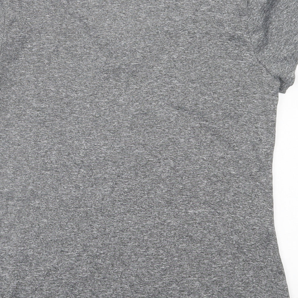 90 Degree Womens Grey Polyester Basic T-Shirt Size XS V-Neck Pullover