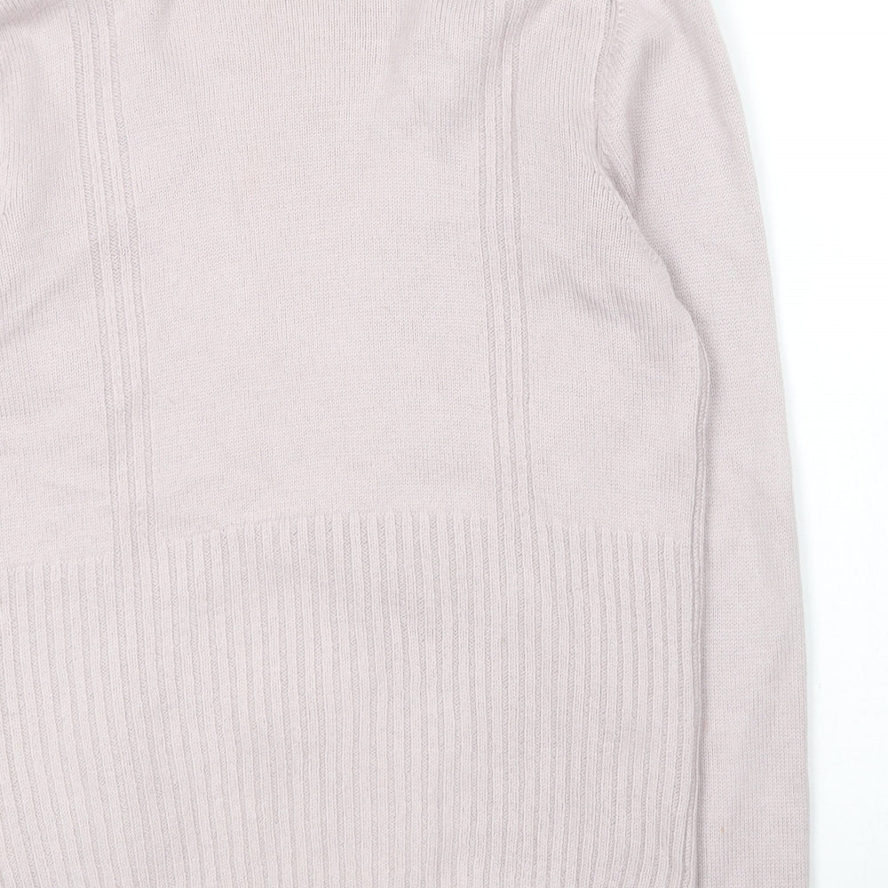 GLB Womens Pink V-Neck Cotton Cardigan Jumper Size L