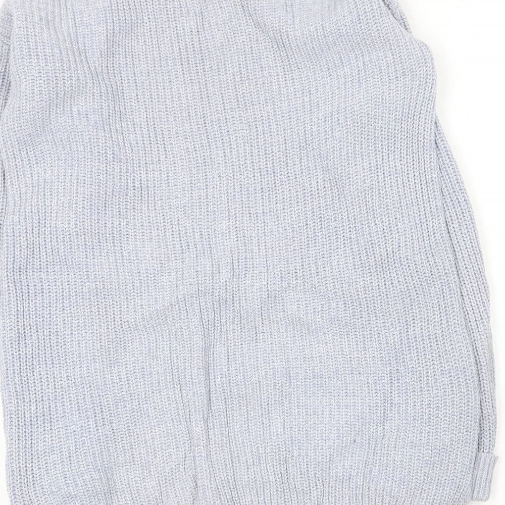Marks and Spencer Womens Blue Round Neck Cotton Pullover Jumper Size S